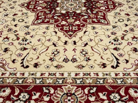 Cozy Haven Heritage Collection Rug – Large Washable Non-slip Carpet for Living Room, Bedroom, Lounge Dining, Kitchen Thick Soft Indoor Floor Rugs (Beige, 120x170 cm)