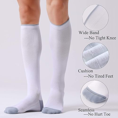 Miniatura 5 de FITRELL - 3 pares de calcetines de compresión para mujeres y hombres, calcetines para la circulación de 20-30 mmHg