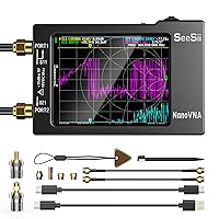 Vista 11 de SEESII Analizador de red vectorial y antena NanoVNA-H 10KHz-1.5GHz con estuche protector EVA de 2.8", impermeable y resistente a golpes, mide