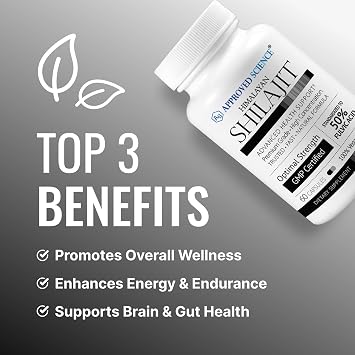 Approved Science Himalayan Shilajit - 1000mg Serving, 50% Fulvic Acid - 30:1 Extract - High-Potency Shilajit Supplement - Third-Party Tested - 60 Vegan Capsules