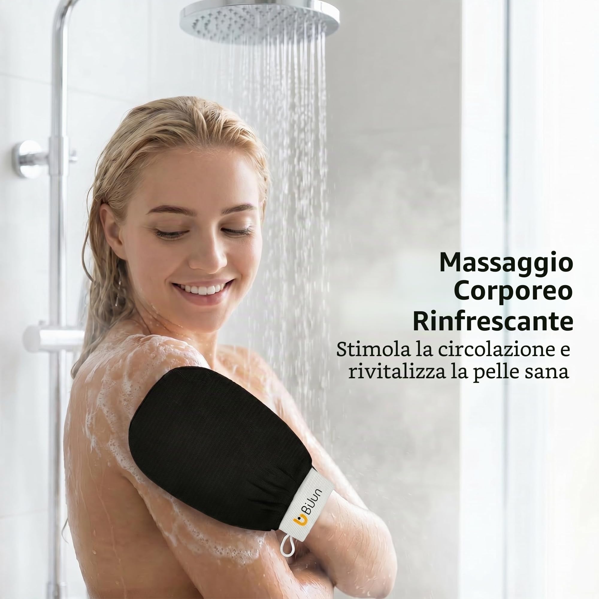 BiJun Guanti Esfolianti Marocchini Kessa Scrub Mitt, Premium Scrub Wash Mitt per bagno o doccia, per tutti i tipi di pelle e migliorare la circolazione sanguigna, doccia, spa