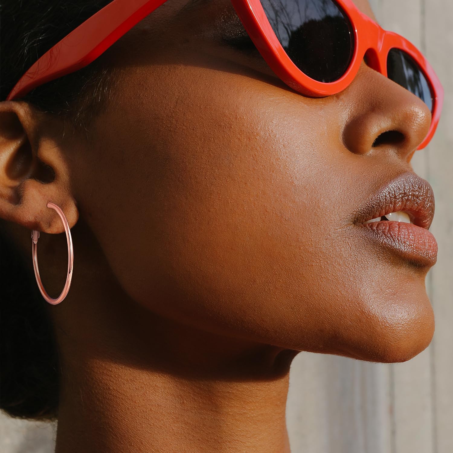 Jewlpire 14K Gold Plated 925 Sterling Sliver Post Hoop Earrings, 2MM Thick Hoop earrings Lightweight Large Hoop Earrings for Women Trendy 20/30/40/50/60/70mm - Image 5