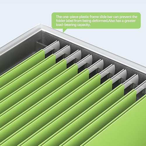Miniatura 6 de GRSQYS Caja organizadora de archivos para colgar archivos con tapa, juego de 3 carpetas decorativas colgantes con marco de plástico de una pieza