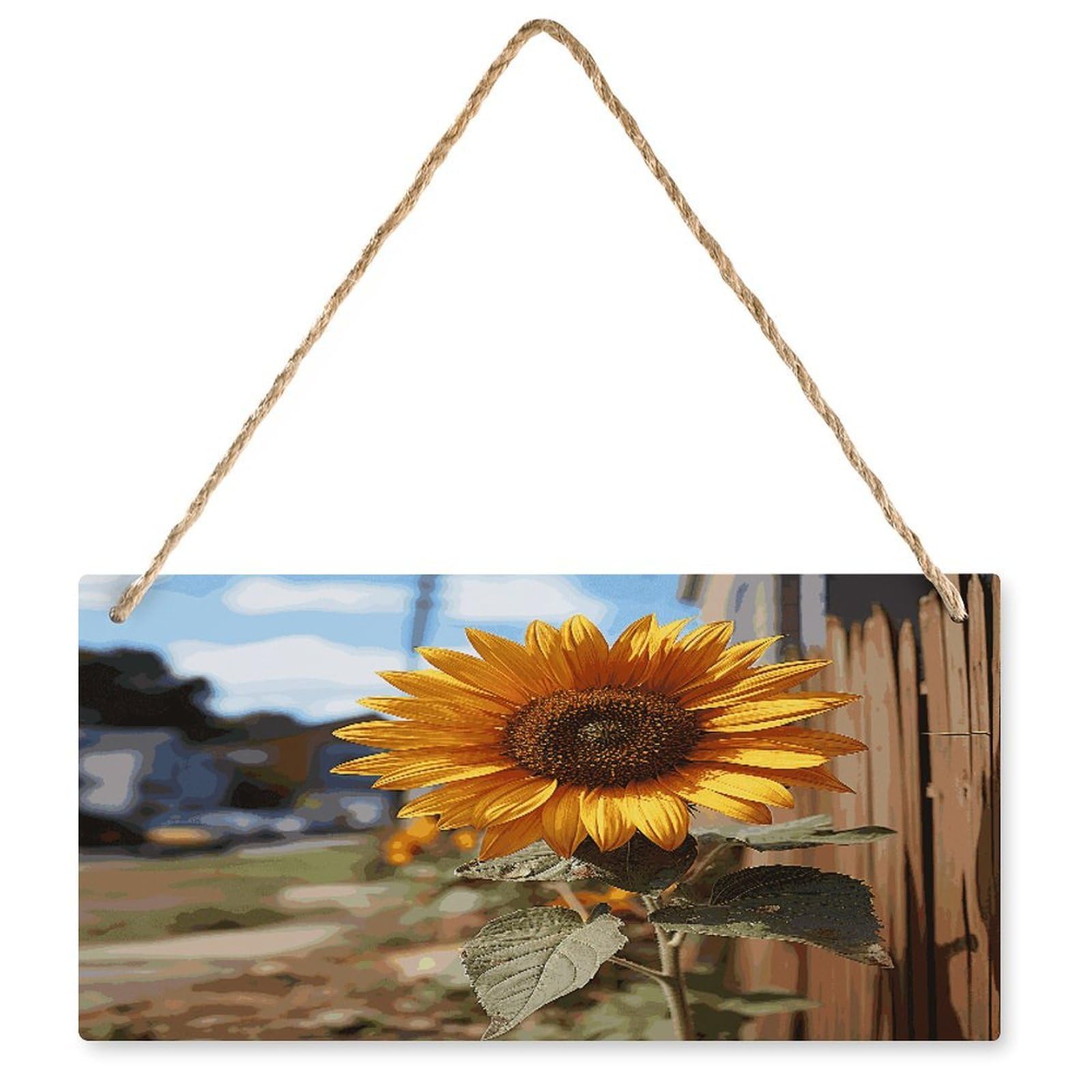 Fodpand Style Farm Sunflower Wall Art Wooden Hanging Sign Decor, Artwork For Wall Decoration, Funny Plaque For Bedroom Kitchen Living Room Home Decoration 9.8 X 4.9 Inch