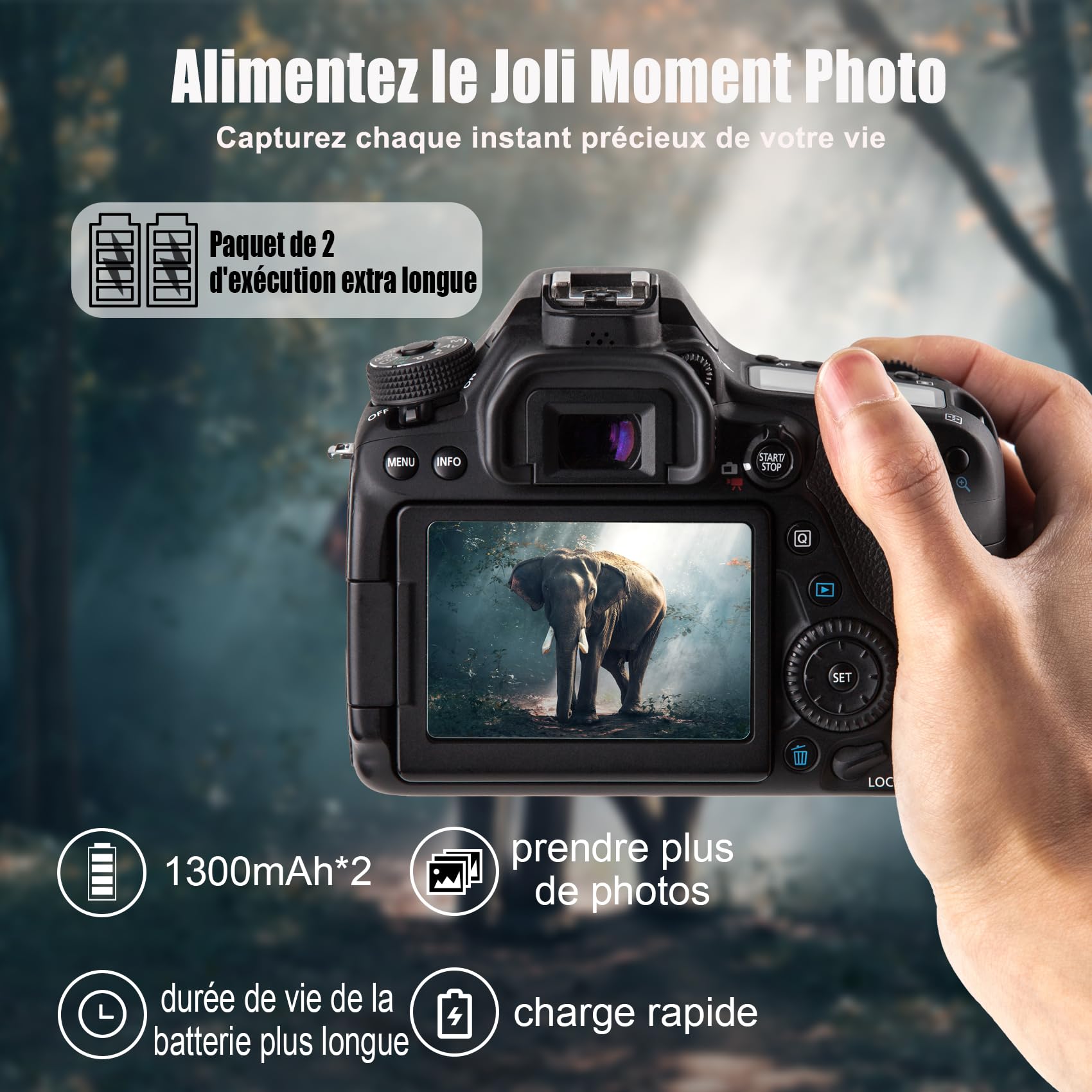 JYJZPB NP-FW50 Batterie de Rechange et A7 II Chargeur pour Sony Alpha A6000 A6400 A6500 A6300 A6100 A7II ZV-E10 A7 A7RII A7SII A7S A7S2 A7R A7R2 A5100