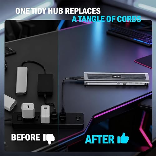 Miniatura 4 de Estación de acoplamiento para laptop, estación de carga universal todo en uno de carga rápida de 100 W con doble USB-C USB-A Hub 4K HDMI Ethernet