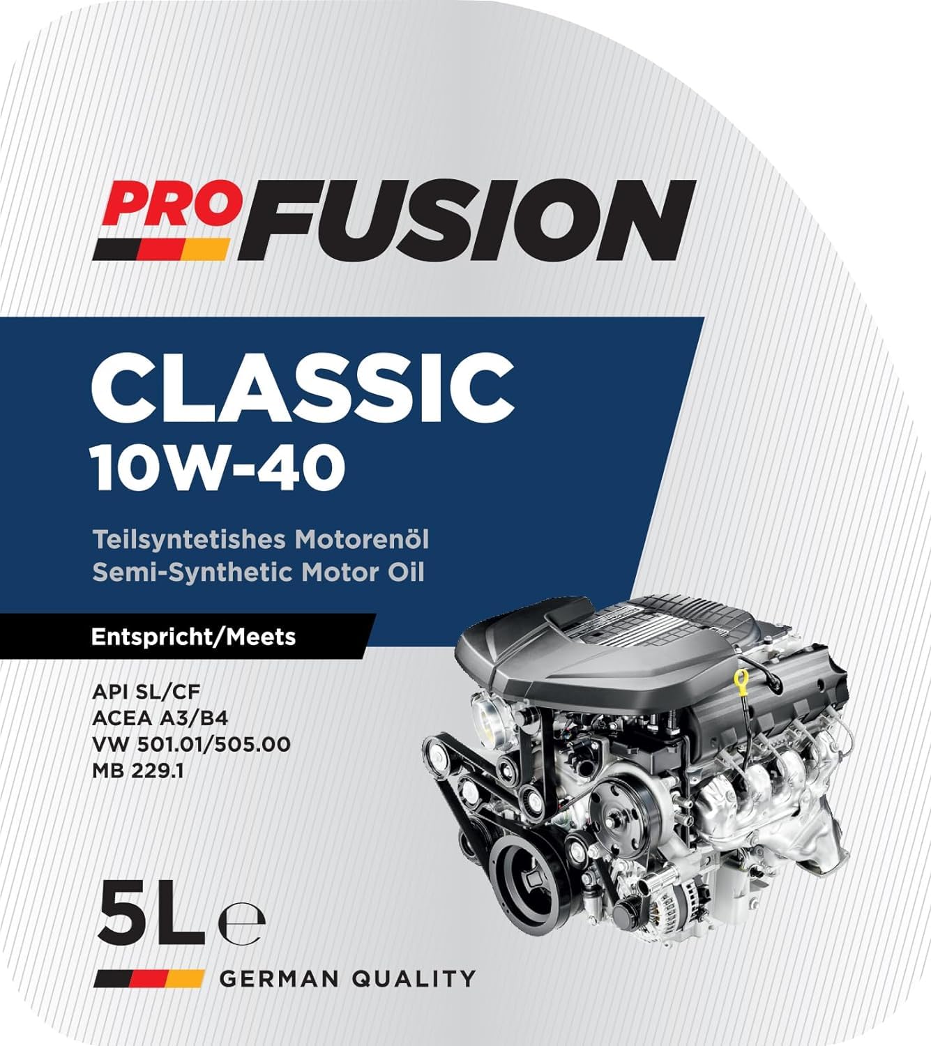 ProFusion Aceite 10W40 para Motores Gasolina y Diésel - Lubricante Semisintético de Alto Rendimiento para Coche - 5L