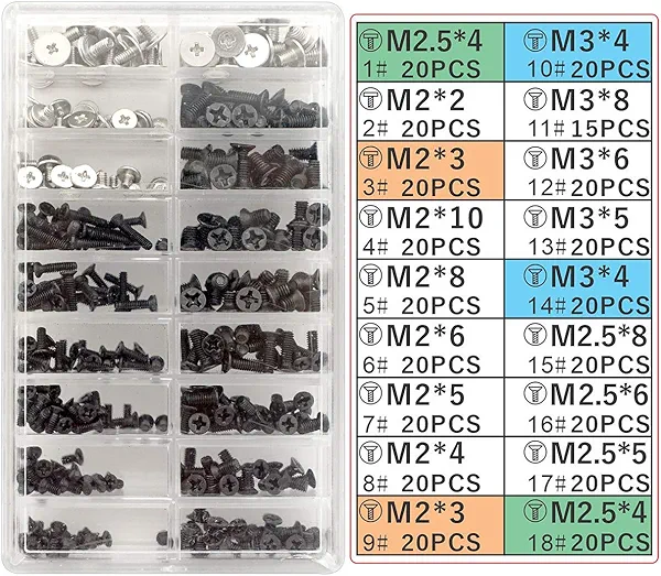 Akuoly Laptop Screw Set PC M2 M3 M2.5 Screw Standoffs for Universal Laptops and Hard Drive Disk M.2 SSD, 355 Pieces