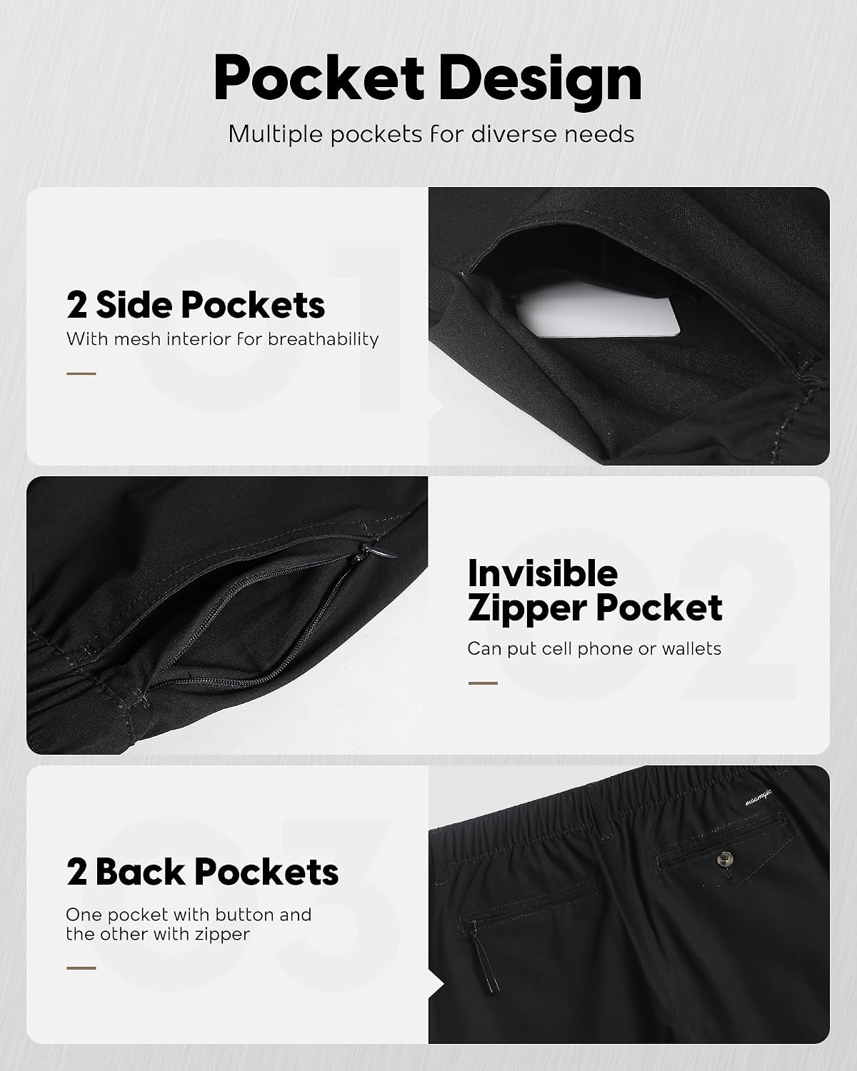maamgic Men's 5/7 Inch Casual Classic Fit Shorts with Multi-Pocket Quick Dry Sports Shorts thumbnail