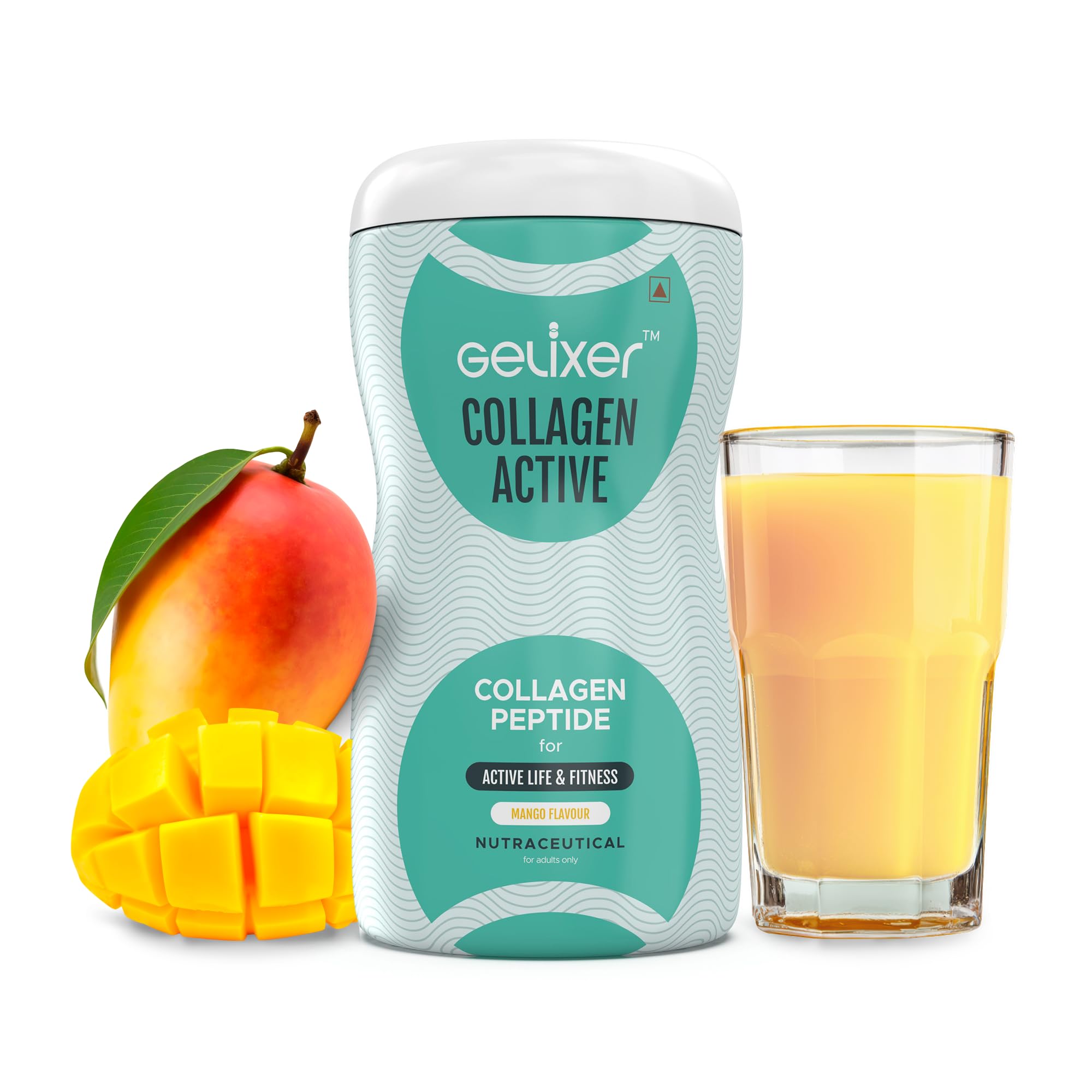 Active (Mango Flavour) Collagen Powder 250g, Japanese Marine Collagen Peptide with Whey Protein, Rich in Protein for Active Lifestyle, Fitness & Glow