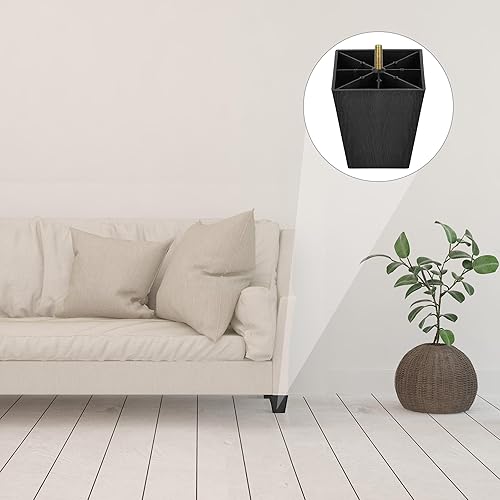 Miniatura 12 de TURSTIN Patas de plástico para muebles, patas cuadradas cónicas para sofá, patas de sofá con tuercas en T M8, tornillos para patas, sofás, sillas