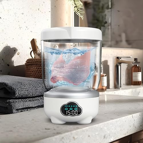 Miniatura 3 de Underwear Washing Machine - 1.6L Rechargeable Washer, Panty Washing Machine Compact Efficient, Delicate Fabrics Towels Laundry Kit, Digital Display