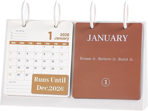 Miniatura 12 de Calendario de escritorio pequeño 2025-2026, de diciembre de 2025 a diciembre de 2026, calendario mensual decorativo para escritorio con citas