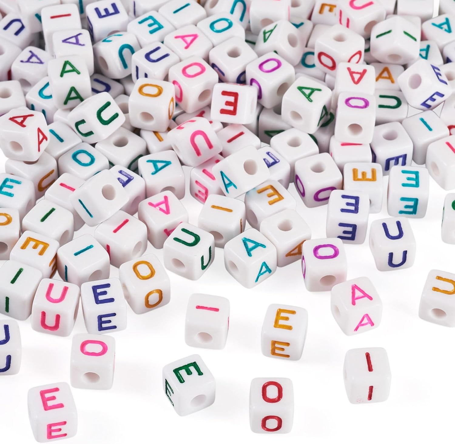 150Pcs Letter Acrylic Beads Square with A E I O U Capital Letters Alphabet Cube Bead DIY Jewelry Making Friendship Bracelet Necklace Earring Keychain Crafts Home Decor Accessories 10x9.5x9mm - Image 8