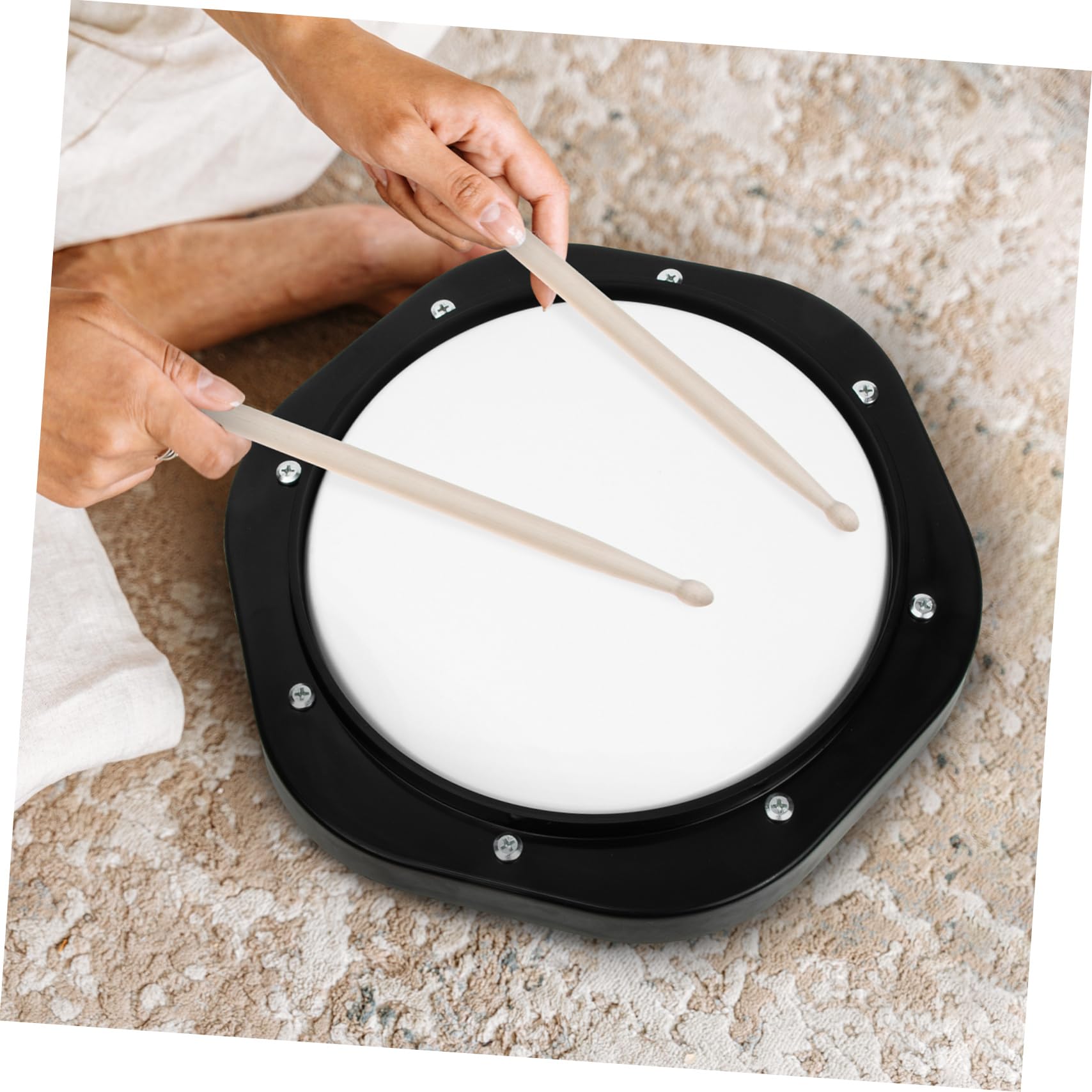 VANZACK 1Set Practice Drum Pad Silent Drumming Accessory for Beginners Durable Rubber Material for Home Use Includes Pouch for and Transport