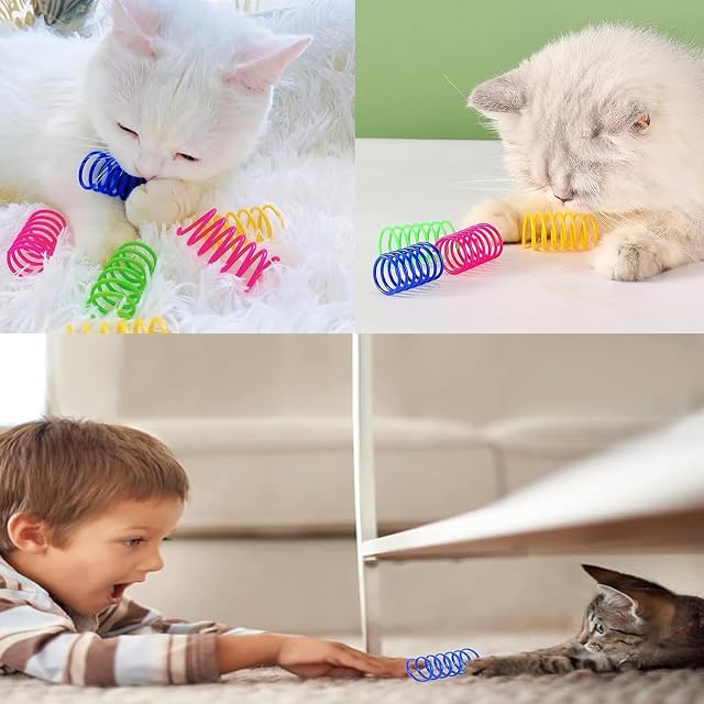 Foto 5 de 6 de YSAOAKA 12 Piezas Muelle en Espiral para Gato, Colorido Interactiva Juguetes de Primavera para Gatos