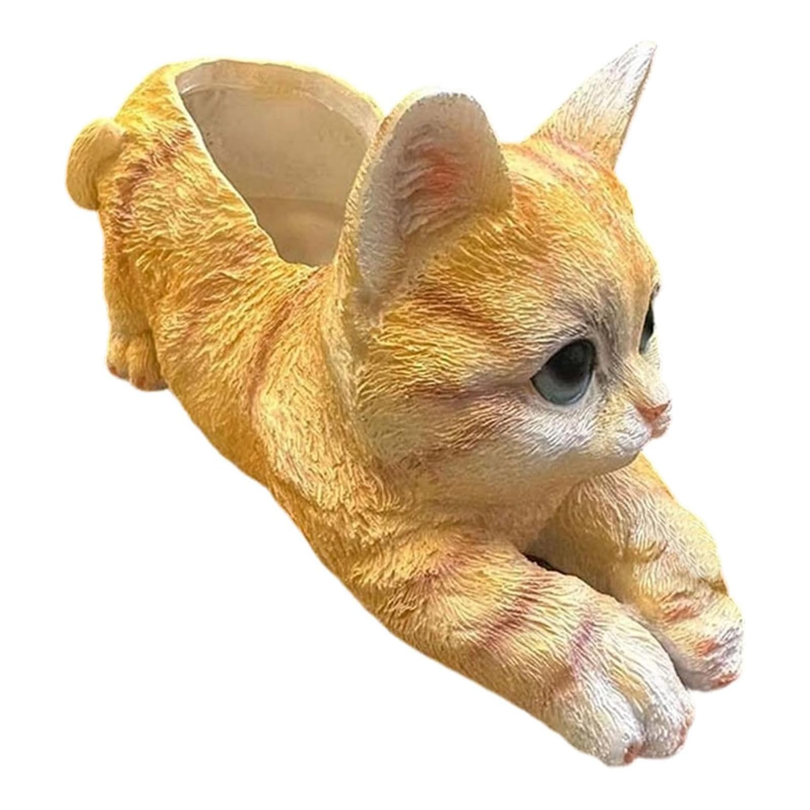 ljhnba Resin Kitten Fleshy Plant Flower Container for Home Green Plant Potted Personality Resin Ornaments Home Kitten Themed Gardening Container