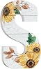 COLLECTIVE HOME - 10 Wood Lettes for Wall Decor, Sunflower Tabletop Alphabet Decoration, DIY Farmhouse Decor, Rustic Freestanding Monogram Block S