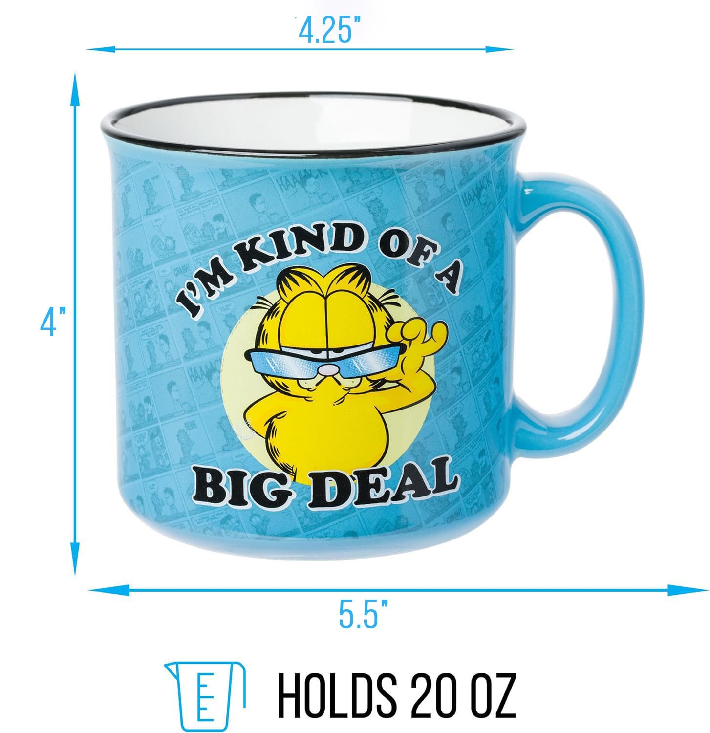 Silver Buffalo Garfield Kind of a Big Deal Keramiktasse Camper, 590 ml | I'm, Hintergrund, 0,59 Liter
