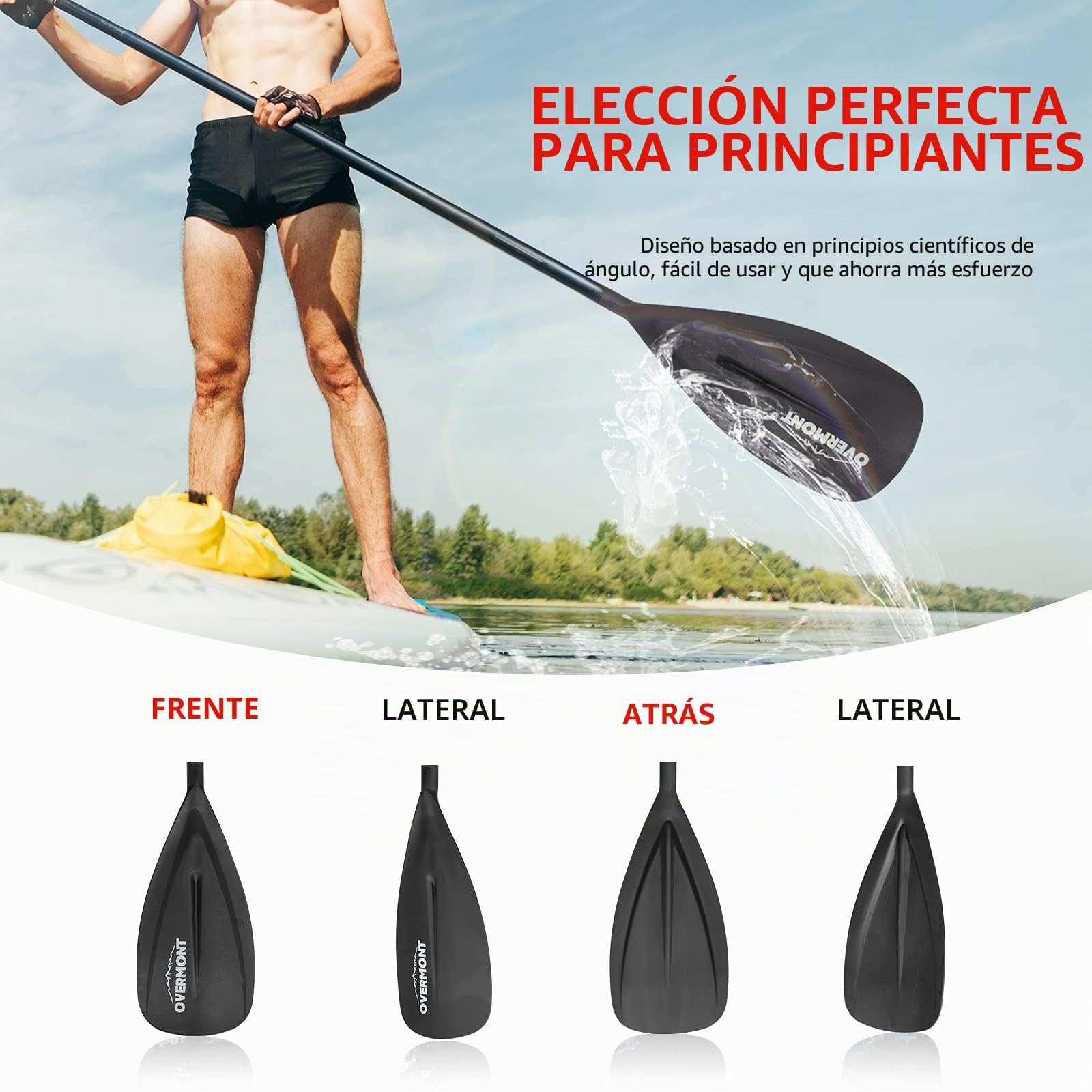 OVERMONT Aluminum Alloy Sup Paddle - 3 Piece Adjustable Stand Up Paddleboard Paddle