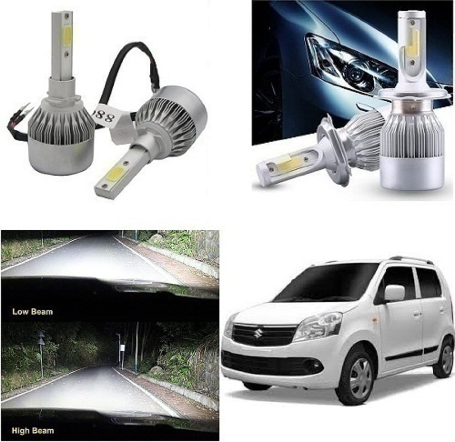 RS Enterprises car headlight bulb HID LED (white) For Maruti Suzuki Wagon R 2012