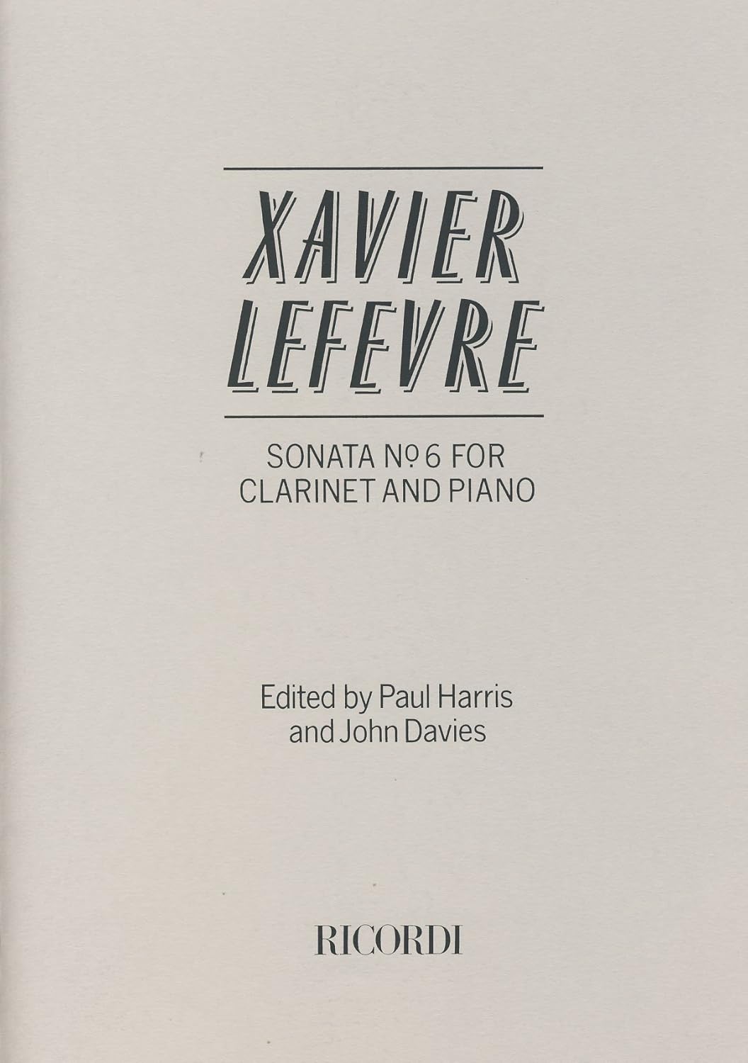 RICORDI LEFEVRE SONATA NO 6 ET PIANO Partition classique Bois