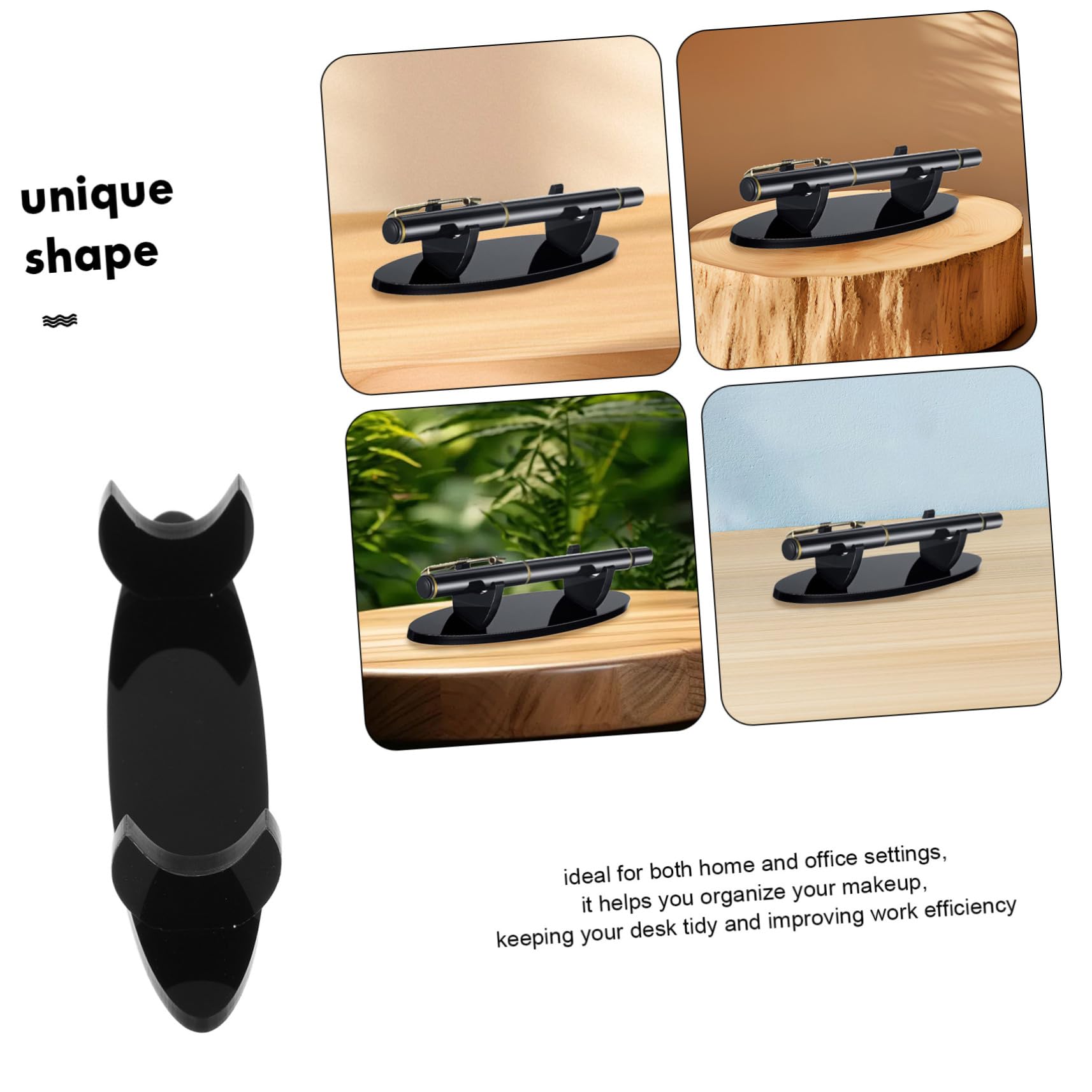 WOONEKY Lot de 2 Présentoir à Stylos en Plastique, Bureau, Noir