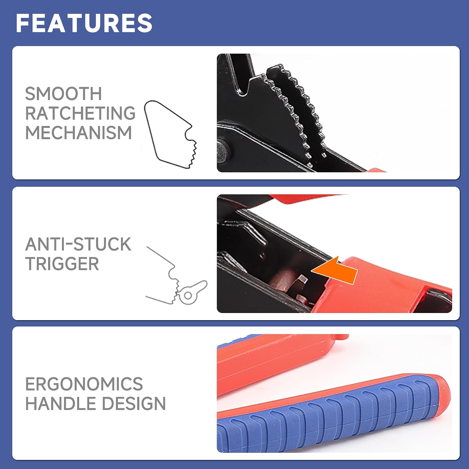 Wire Rope Crimping Tool with Ratchet, Ferrule Swaging Tool for Aluminum Sleeves, Loop Sleeves, Wire Rope Crimper for 1/64"-7/64'' (0.3mm-2.8mm) Cables, Heavy-Duty Swaging Tool for Railing,Fishing