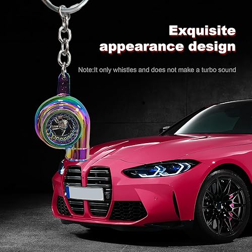 Miniatura 5 de Augeny Llavero turbo para automóvil, creativo y encantador llavero de turbocompresor pulido, mini llavero turbo automático, decoración de piezas de