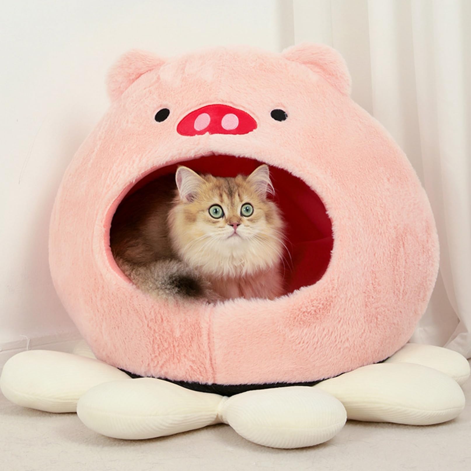 0920149 天然フローライト猫ちゃん、貫通穴、5個セット｜各種パーツ