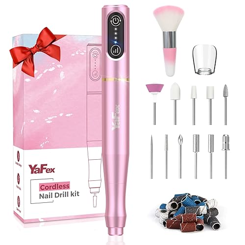 Miniatura 2 de YaFex Taladro de uñas eléctrico inalámbrico  Máquina de lima de uñas profesional Efile, tamaño #81012 cepillo acrílico ovalado