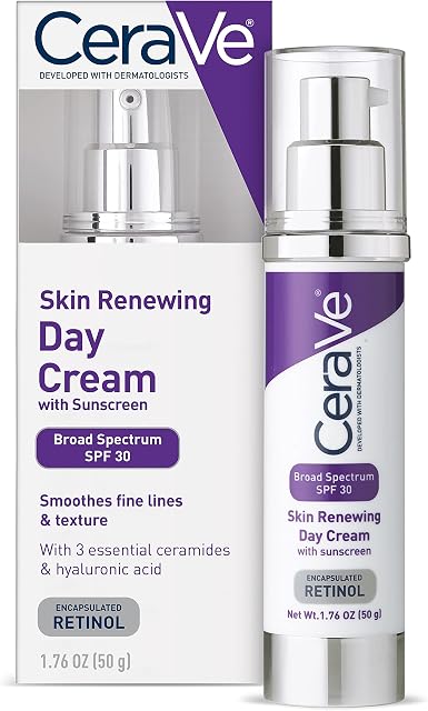 CeraVe Anti Aging Face Cream with SPF | 1.76 Ounce | Anti Wrinkle Retinol Cream and Face Sunscreen | Fragrance Free