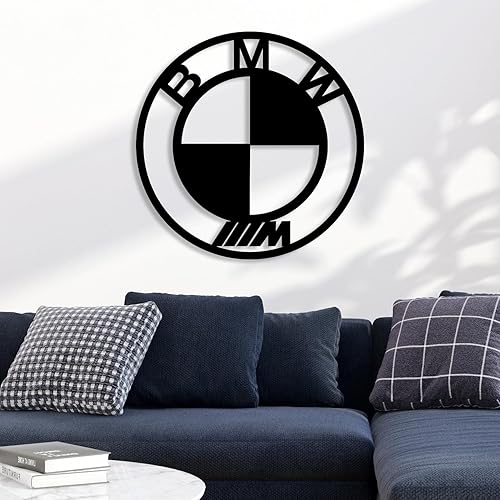 Arte de pared de metal con logotipo de automóvil de lujo, decoración automotriz para garaje, oficina o sala de estar, sala de juegos, regalo para