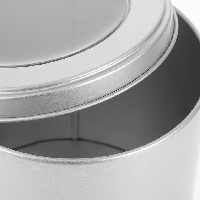 2 Pcs Latas de Café Plateadas con Ventana, 12x12cm Herméticas miniatura 5