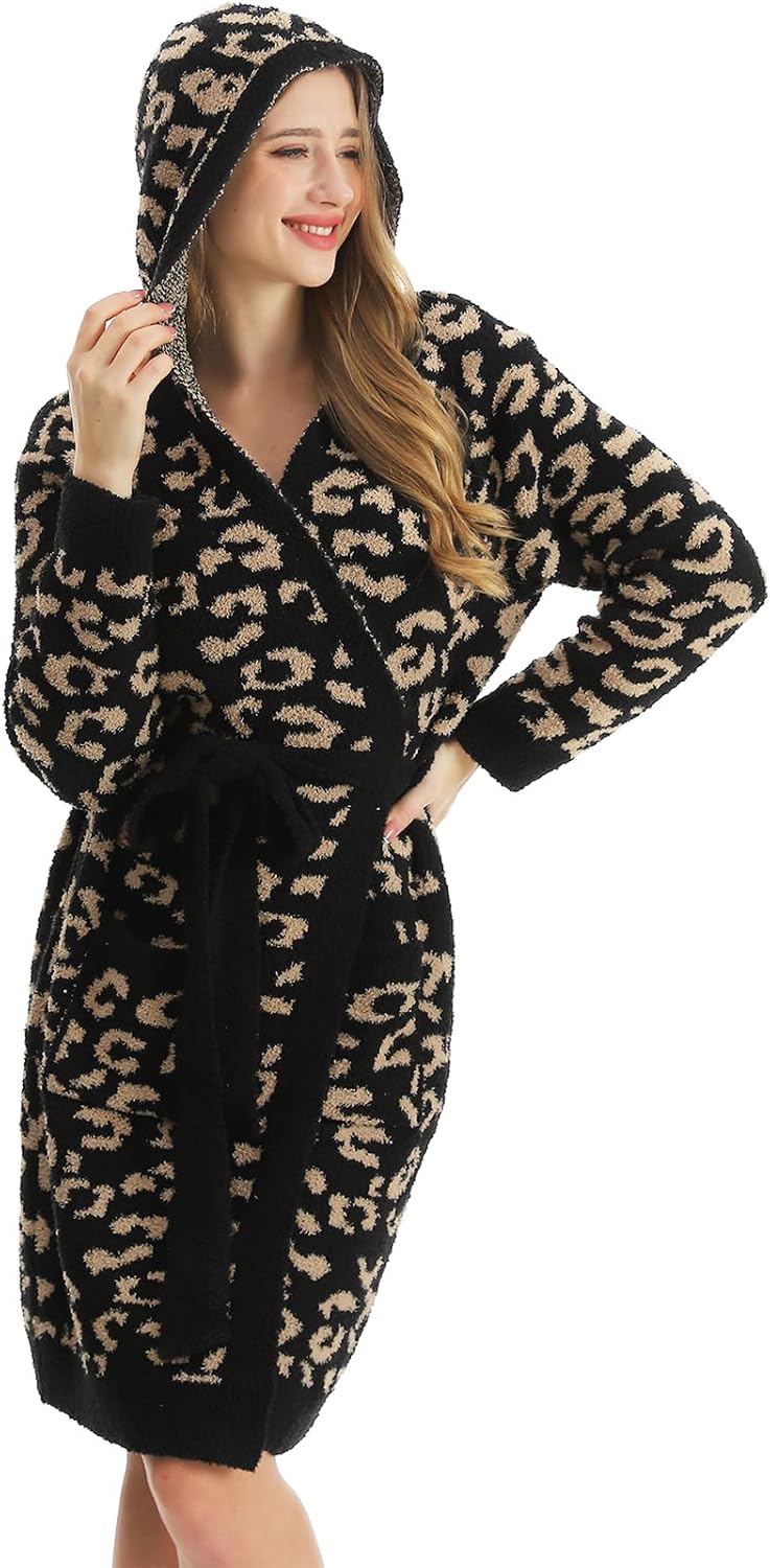 bearberry Cozy Robe Lightweight Soft Plush Bathrobe with Pockets for Women - Image 2