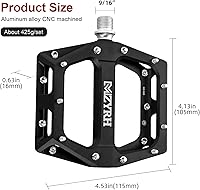 Vista 2 de MZYRH Pedales de bicicleta de carretera/montaña Pedales MTB Pedales de bicicleta de aleación de aluminio 9/16 "rodamiento sellado plataforma ligera