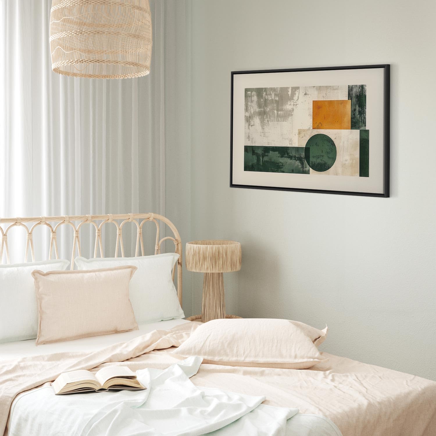 murando - Quadro Moderno Cornice Nera, Retrò Forme Geometriche, 30x20 cm | Chiodi Inclusi, 1 Pezzo, Quadri Moderni, Camera da Letto, Telaio in Legno, Resistenti Allo Sbiadimento, Produzione Europea