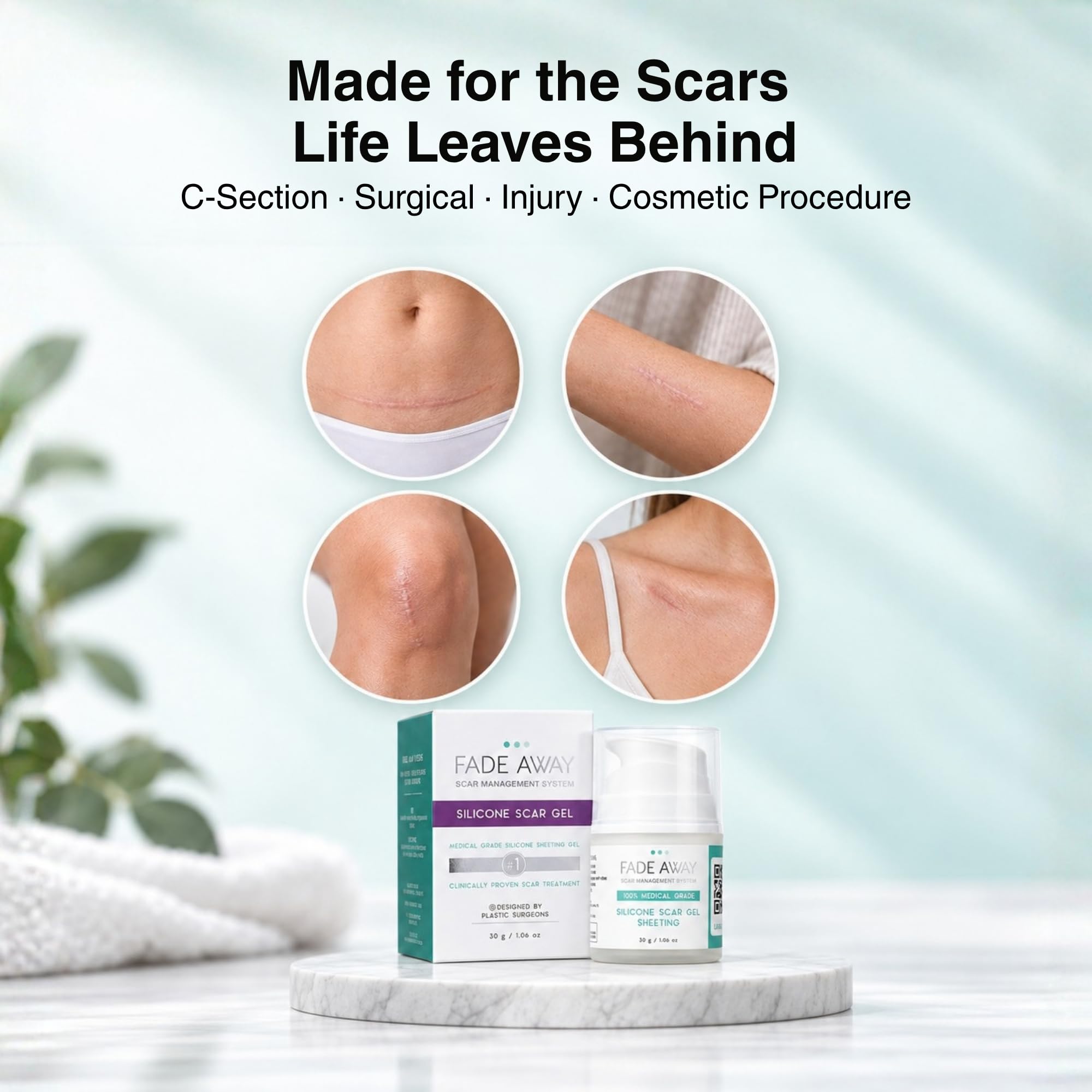 Fade Away Silicone Scar Gel for Surgical and C-Section Scars, 30g — Amazon image 6