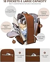 Vista 3 de LOVEVOOK Mochila de viaje de 40 L para mujeres y hombres, equipaje de mano aprobado por aerolíneas con 3 cubos de embalaje, bolsas de noche TSA