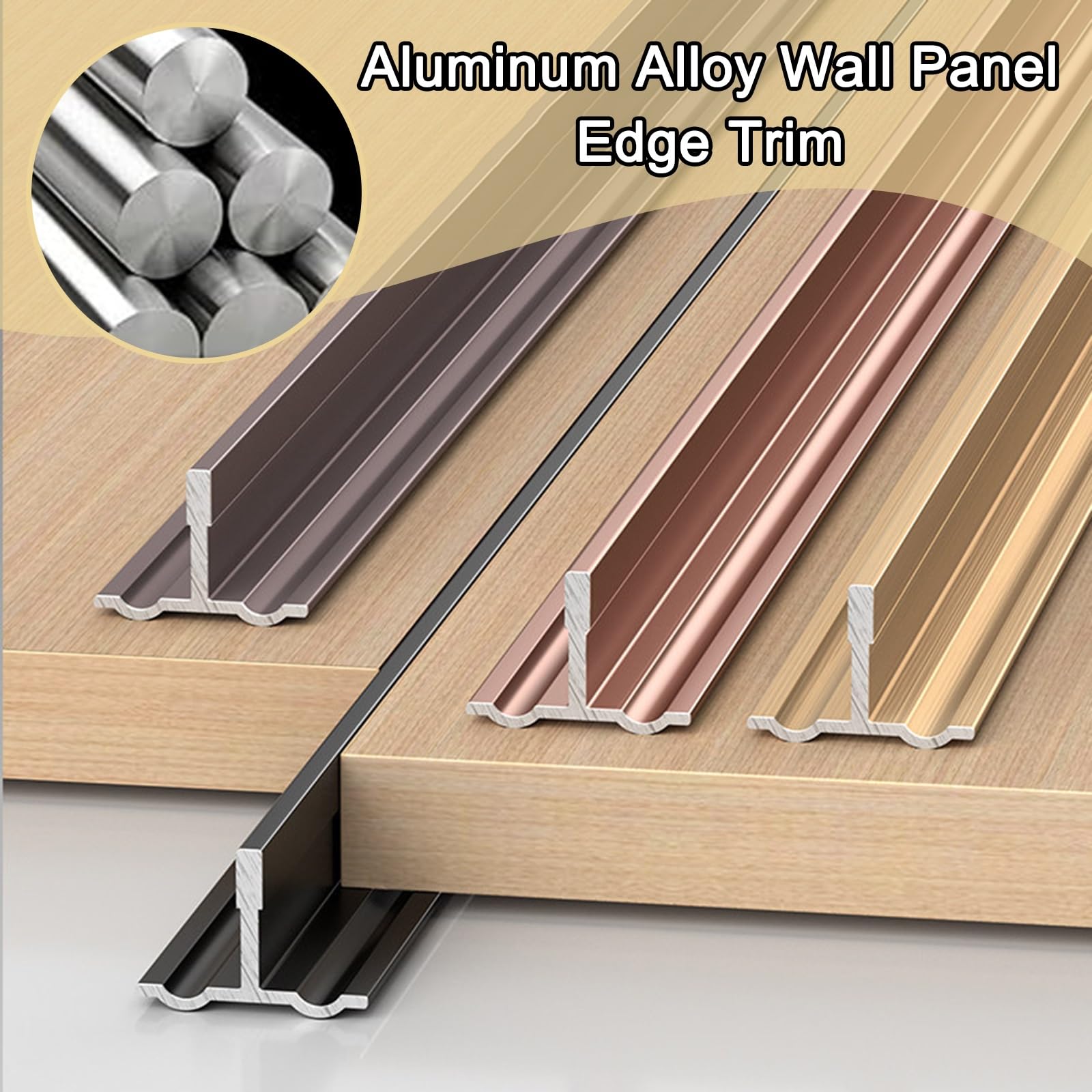 Striscia A Profilo T In Alluminio Antiscivolo 100cm (3 Pz) – Bordo Di Transizione Per Pavimenti Laminati, Tappeti E Fughe Di Soglie Di Piastrelle(Champagne,18.0mm)