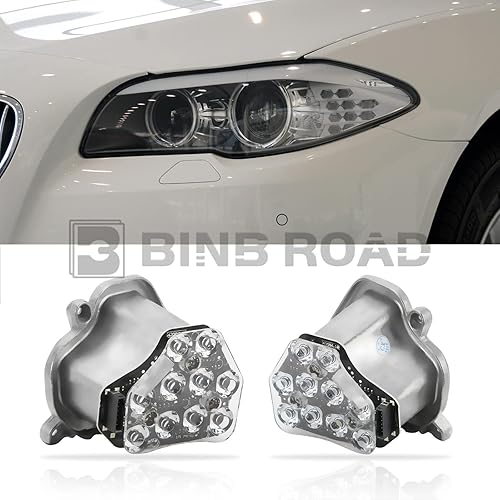 Miniatura 4 de BINB ROAD Módulo de faros LED de señal de giro izquierdo y derecho 63117271901 + 63117271902 compatible con BMW 520i 525i 530i F10 F18 2009-2013