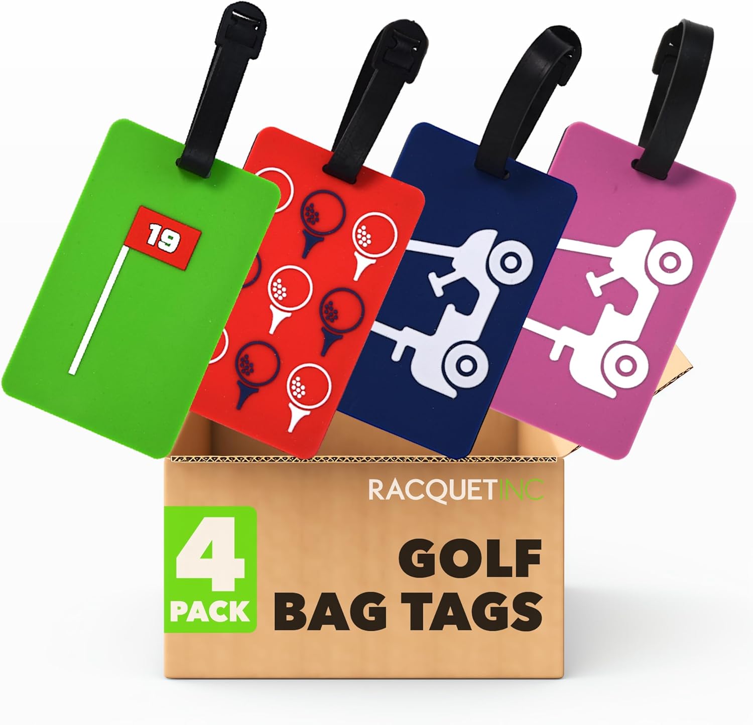 Bag Tag – Tennis Pickleball Golf Flexible & Waterproof Silicone Luggage Tag, Secure Strap for Bag Identification, Great Gift for Players & Enthusiasts