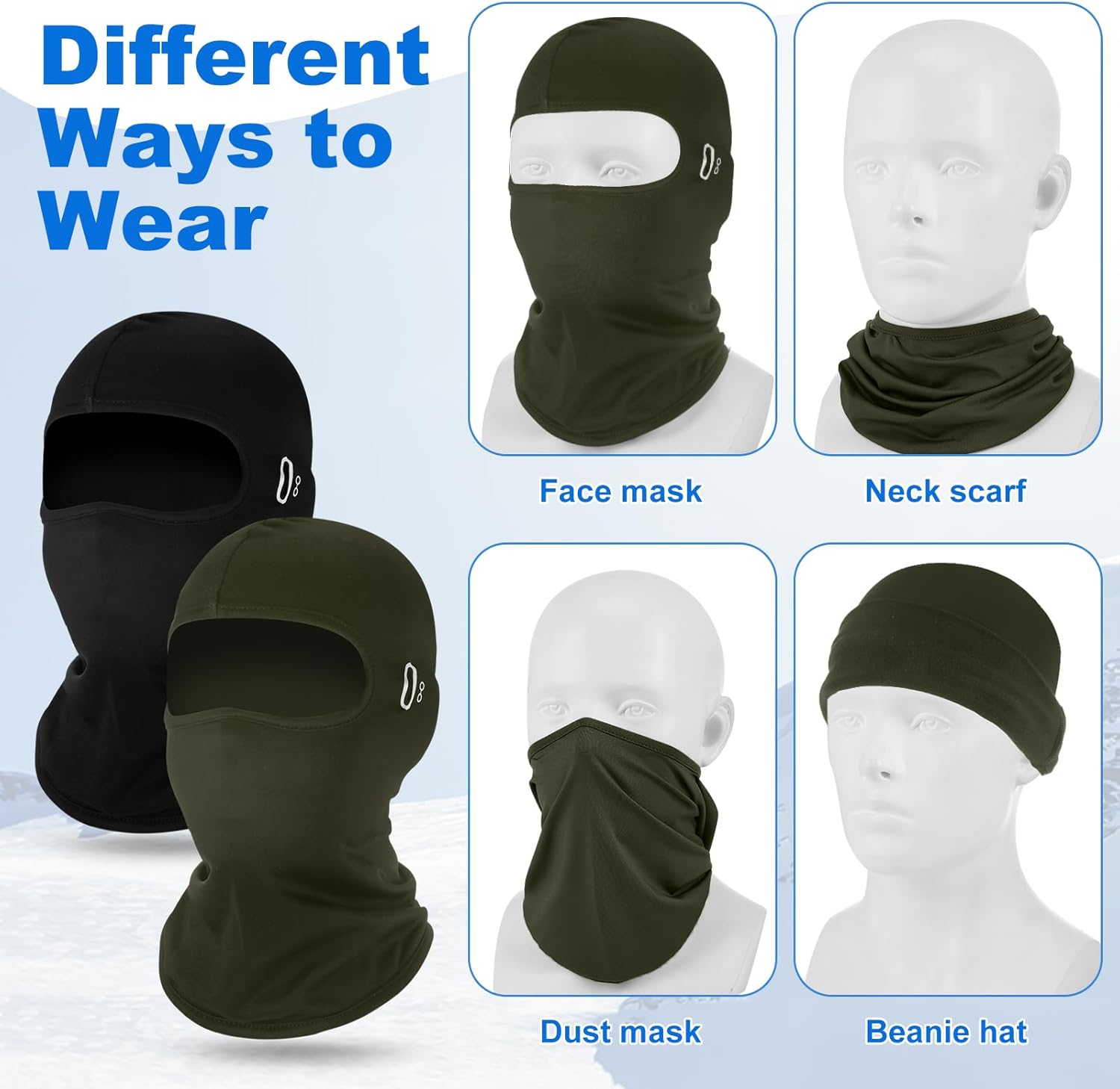 Suhine Winter Balaclava Ski Mask Windproof Thermal Face Mask Cold Weather Balaclava with Reflective Stripe