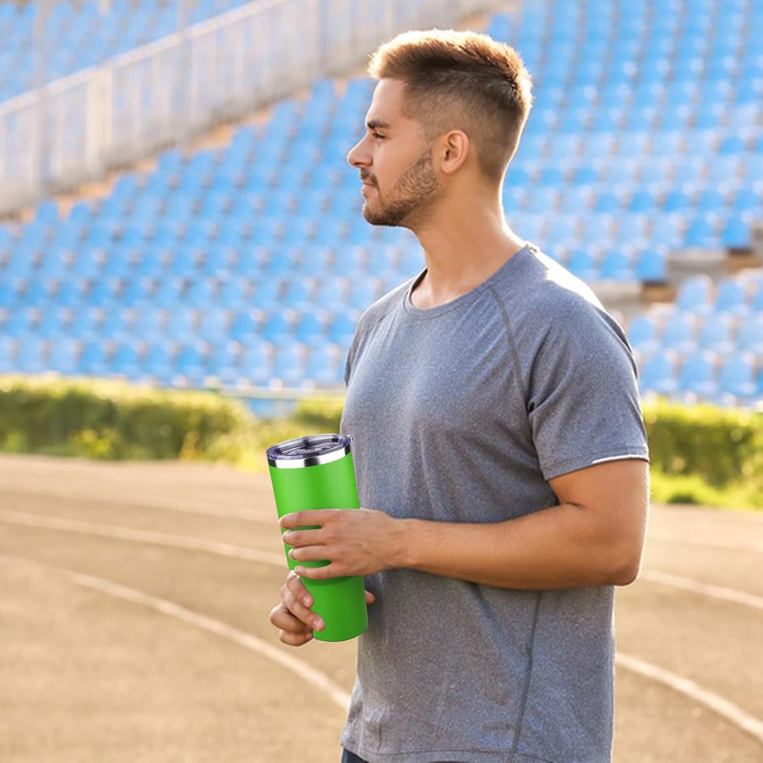 40 oz Tumbler with Lids and Straws Double Wall Vacuum Insulated Tumbler Cup,Stainless Steel Leak-proof Thermal Tumbler Powder Coated Travel Coffee Mug for Cold and Hot Drinks,Avocado Green - Image 7