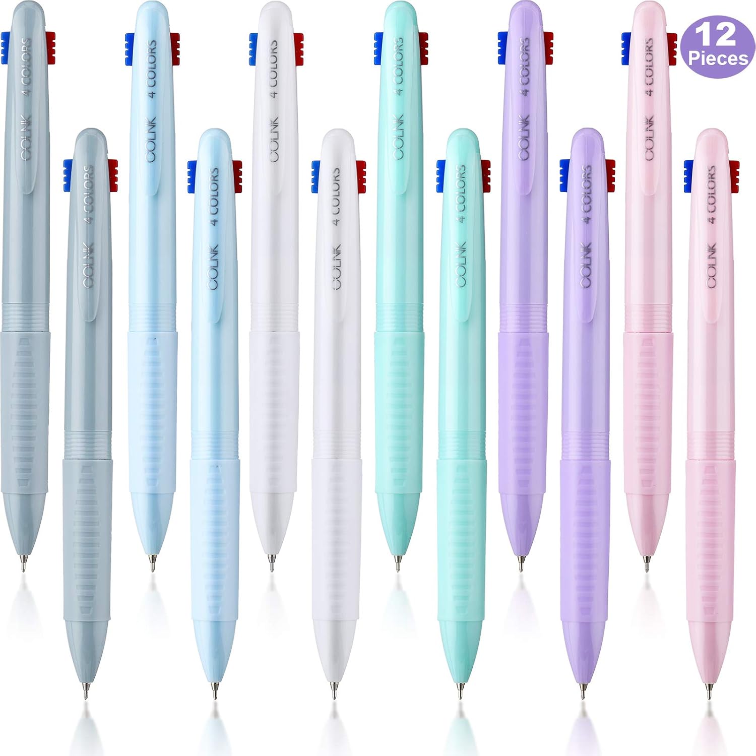 Multicolor Ballpoint Pen 4in1 Colored 0.5 mm Fine Point Gel Ink Pens