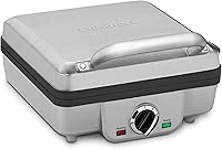 Cuisinart WAF-300NAS Belgian Waffle Maker with Pancake Plates - Nonstick, 6 Browning Levels, Deep Pockets, Brushed Stainless