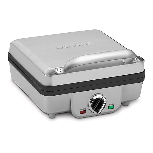 Cuisinart Belgian Waffle Maker with Pancake, Nonstick Plates, 6 Browning Levels, Ready Indicator Lights, Temperature Control, Deep Waffle Pockets, Brushed Stainless, WAF-300NAS
