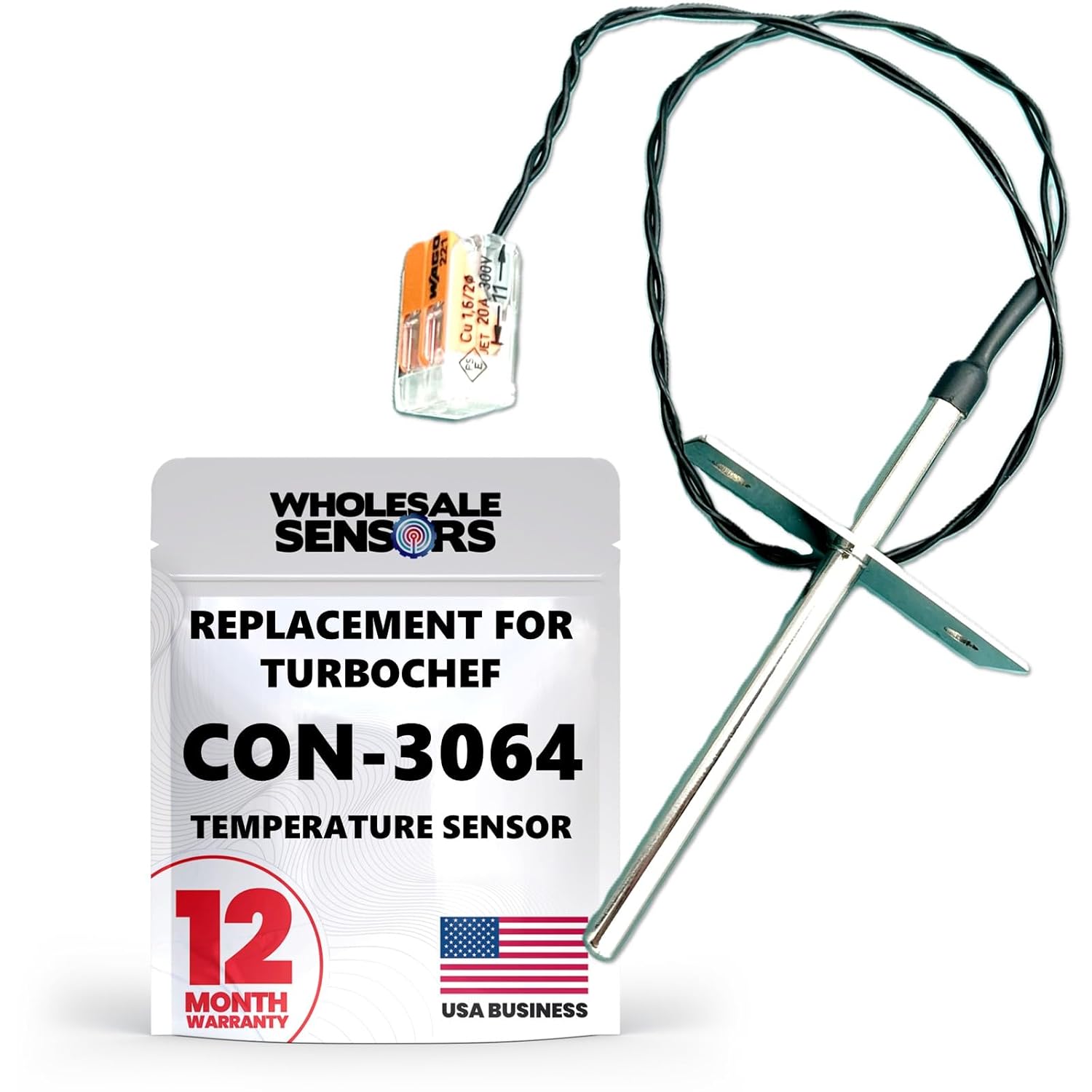 Replacement TurboChef CON-3064 RTD Sensor/Probe Kit with Wago Connector, 12 Month Warranty & US Based Support