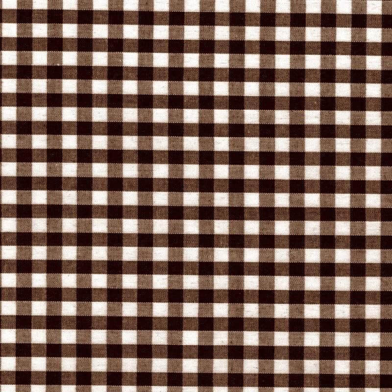 Carly Brown Mini Checkered Gingham Poly Cotton Fabric by The Yard - 10114