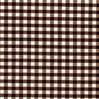 Carly Brown Mini Checkered Gingham Poly Cotton Fabric by The Yard - 10114